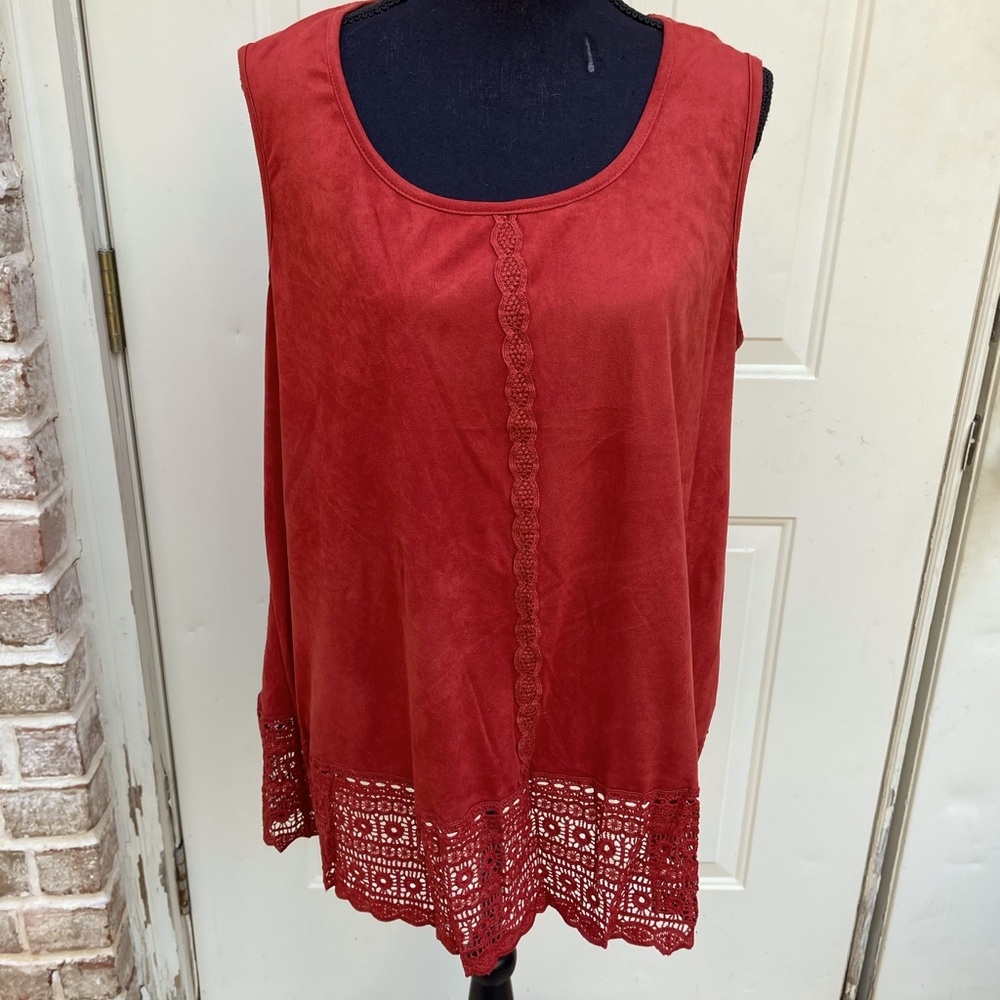 Signature Studio, Rust, Sleeveless, Tunic, Size XL